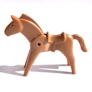 🦋 Vintage 1974 Lyra Geobra Playmobil 4" Solid Brown Horse Figure With Saddle